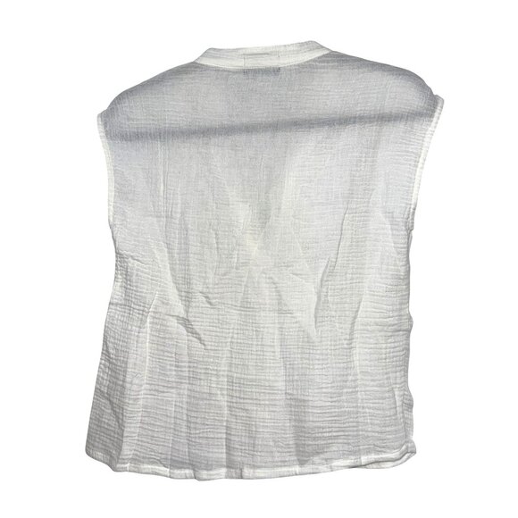 Monrow Womens Sleeveless  white color V-Neck Top - Eco-Friendly Organic Cotton B - Picture 8 of 11
